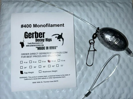 Monofilament Decoy Rigs 10oz Egg Sinker