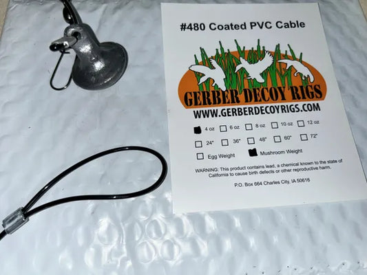 PVC Cable Texas Decoy Rigs 4oz Mushroom Sinker