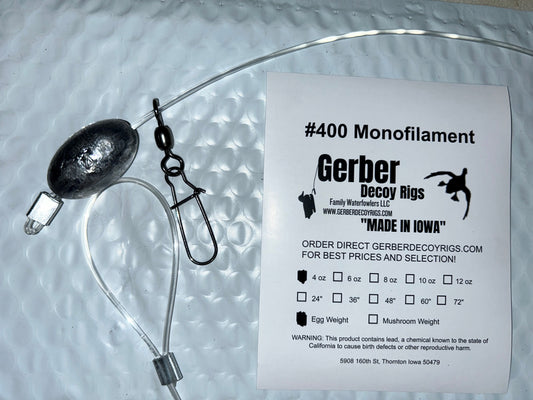 Monofilament Decoy Rigs 4oz Egg Sinker