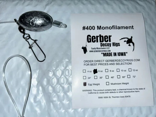 Monofilament Decoy Rigs 6oz Egg Sinker