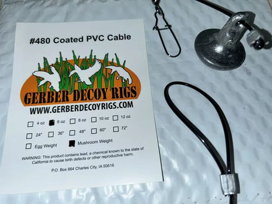 PVC Cable Texas Decoy Rigs 6oz Mushroom Sinker