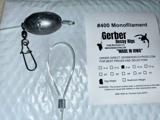 Monofilament Decoy Rigs 8oz Egg Sinker